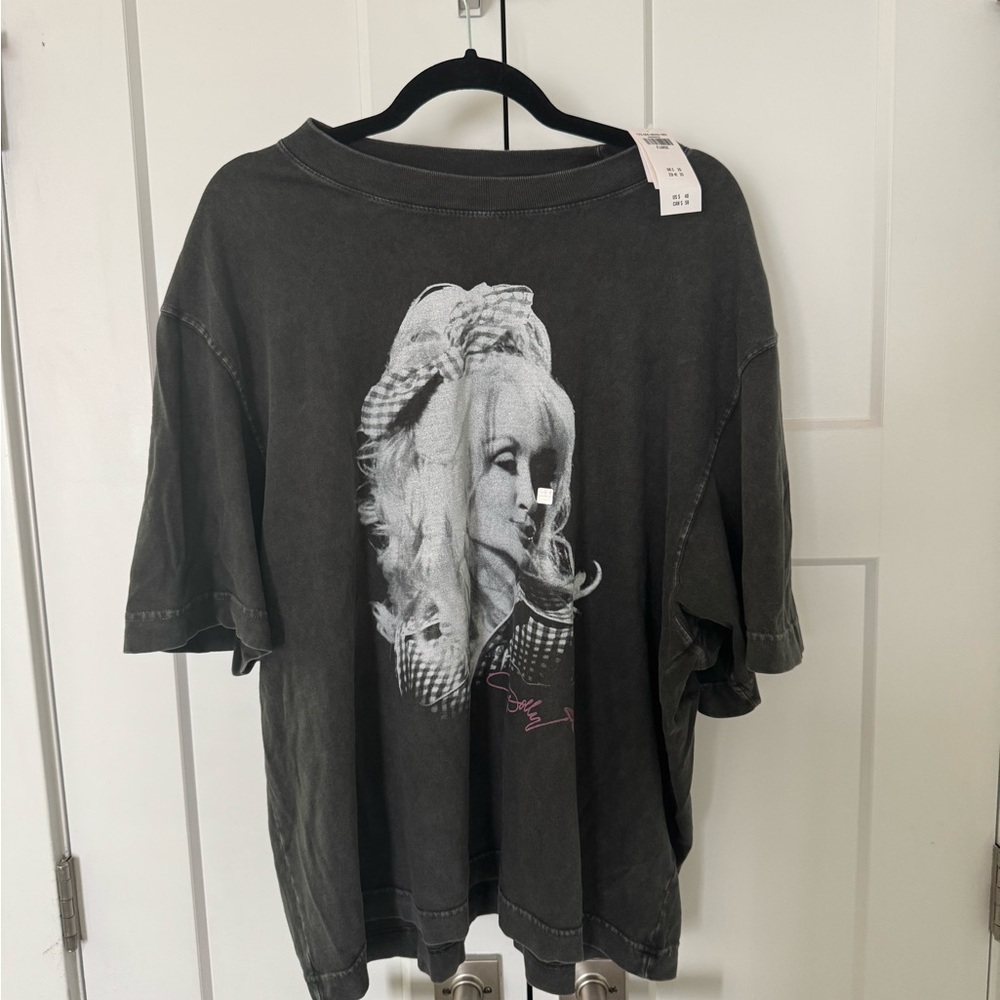 Black Graphic T-Shirt with Portrait Design